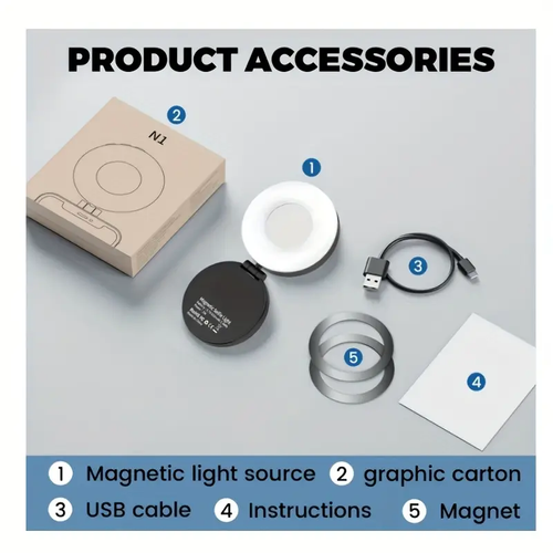 Magnetic LED phone selfie clip light pocket tofu fill light makeup light and stand