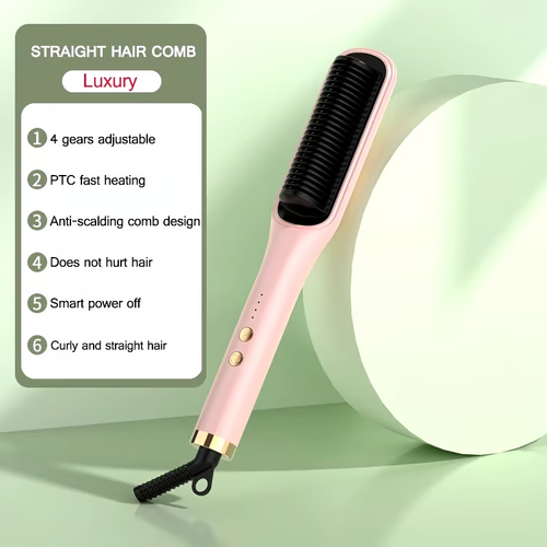 2025 Pro Steam Straightener Brush-Ultimate Hair Hydration and 3X Faster Straightening