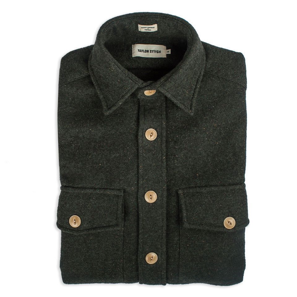 Wsrsu Maritime Shirt Jacket in Moss Donegal Wool