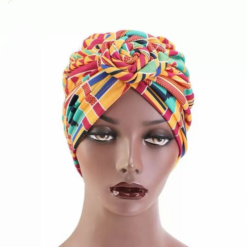Swirl Floral Knotted Turban Hat
