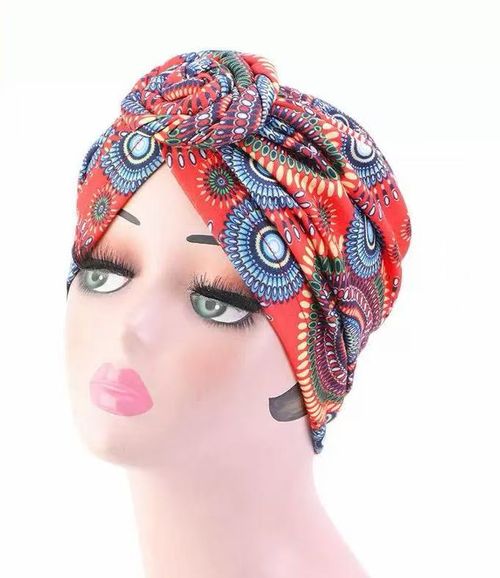 Swirl Floral Knotted Turban Hat