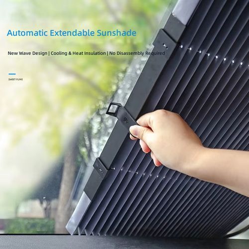 UV Protection Retractable Car Windshield Sunshade, Effective Heat Insulation