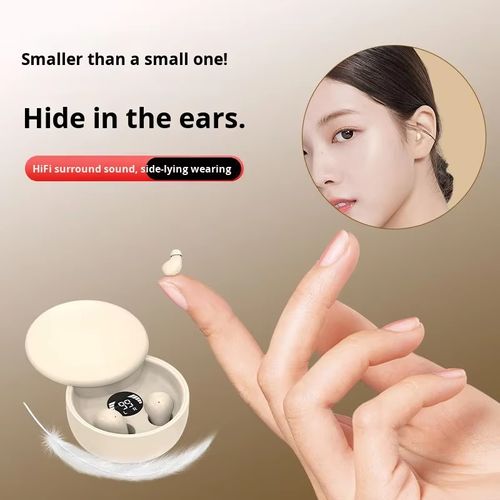 Limited Special Discount Price | SK26 Slide Cover Invisible Mini Sleep Wireless Earbuds, Zero Pressure Side Sleep Wear, Touch Control, Long Battery & HiFi Sound, Top Selling Tiny Bluetooth Earphones For Ghana Market