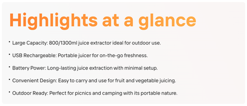 Large Capacity Portable Juicer