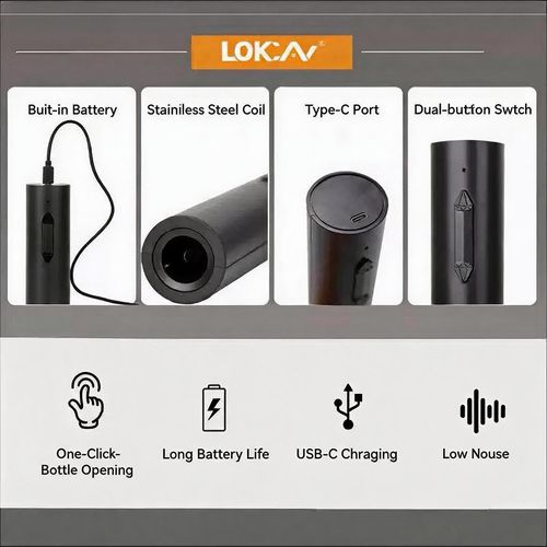 4Pcs USB Rechargeable Automatic Electric Red Wine Opener Kit