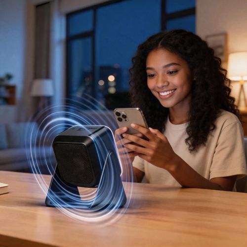 Magnetic Car Phone Holder with Speaker Bluetooth5.3 RGB Light 5W Charger Black White