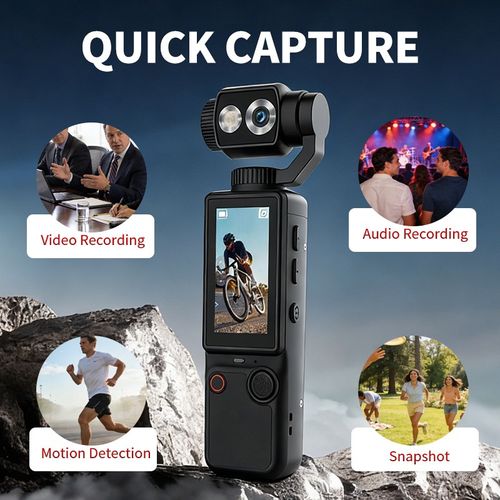 Q8 Pro Portable Handheld Pocket Sports Gimbal Vlog Camera Built-In Audio Recorder