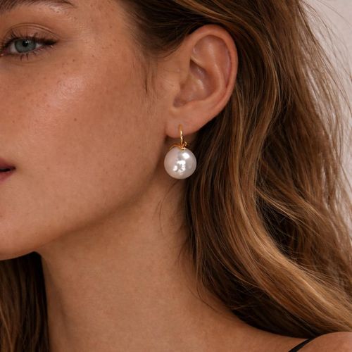 pearl earrings 14mm