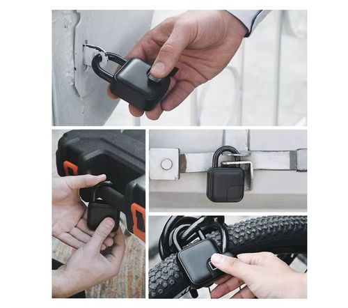 Zinc Alloy Smart Fingerprint Password Padlock Multi-scene Use