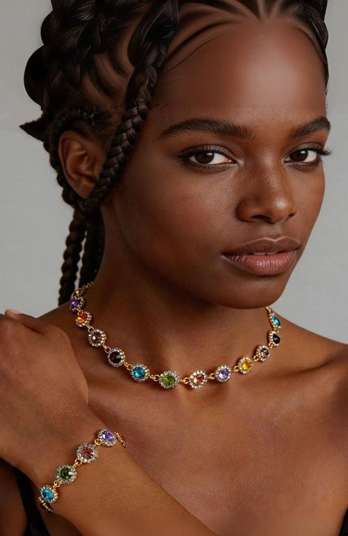 18K Gold Plated Bracelet & Necklace Set