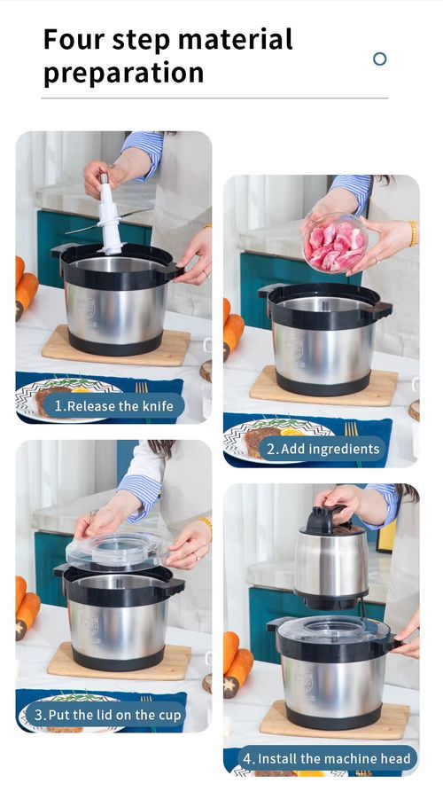 6L Multi-functional Fufu Machine Pure Copper Motor for Cassava Yam & Meat Grinding