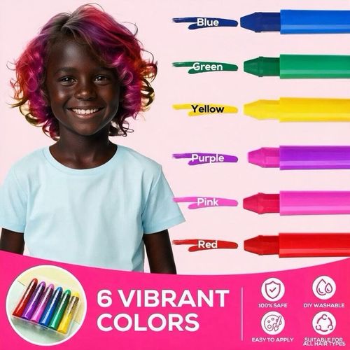 Water-Soluble Washable Hair Color Stick, DIY Hair Makeup Crayons