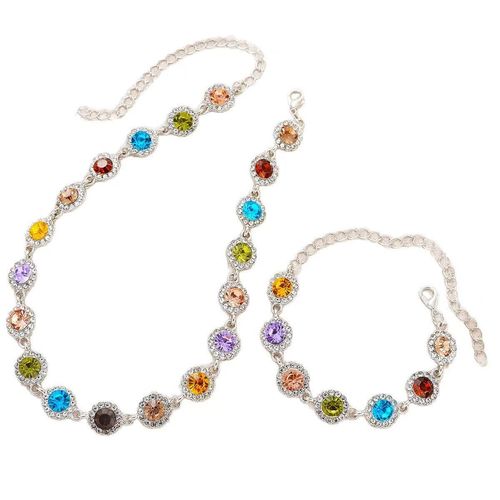 18K Gold Plated Bracelet & Necklace Set