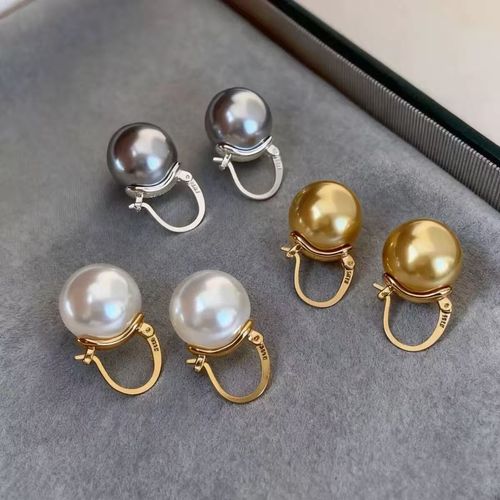 pearl earrings 14mm