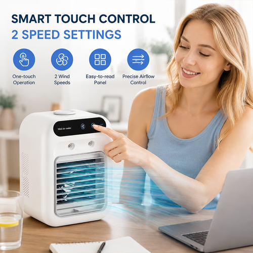 ❄️ Portable Mini Air Conditioner Fan – Personal Cooling & Humidifying System