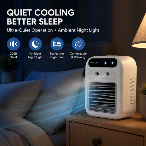 ❄️ Portable Mini Air Conditioner Fan – Personal Cooling & Humidifying System
