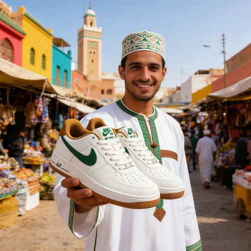 NIKE AIR FORCE CREAM WHITE BEIGE GREEN