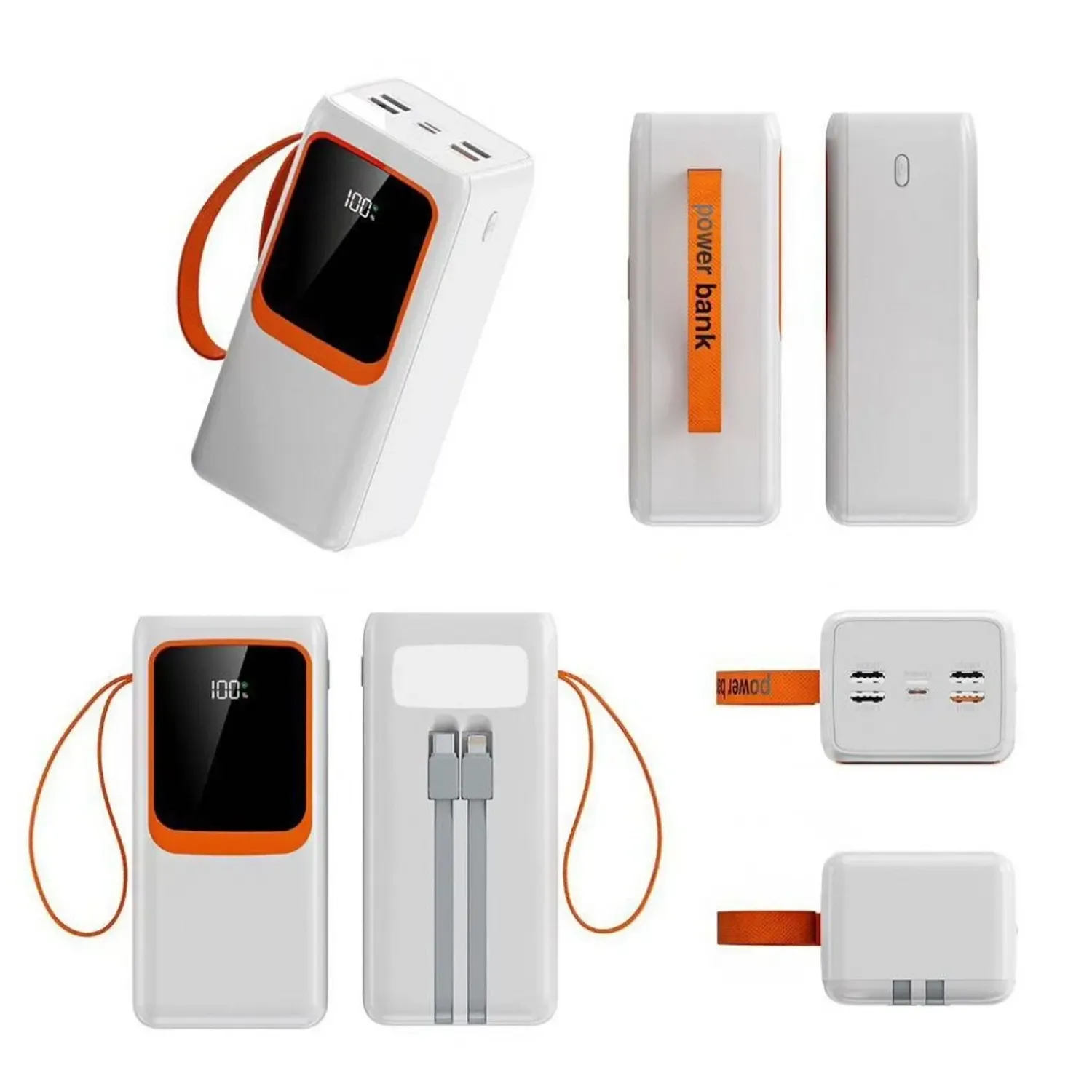 شاحن محمول بسعة 50000 مللي أمبير مع كابل USB-C مدمج
