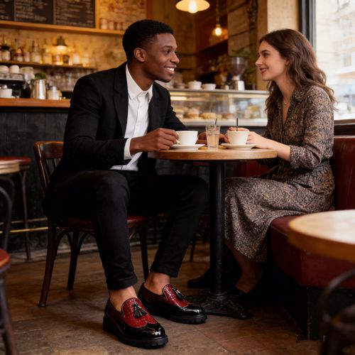 Mocassins Homme à Franges Bicolores