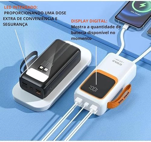 شاحن محمول بسعة 50000 مللي أمبير مع كابل USB-C مدمج