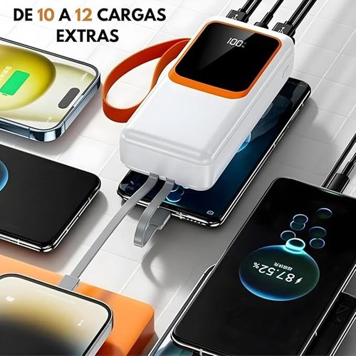 شاحن محمول بسعة 50000 مللي أمبير مع كابل USB-C مدمج