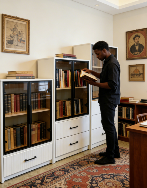 🏠 Exclusivité Casablanca : Meuble de rangement « Lumière et Ombre » Ville Blanche