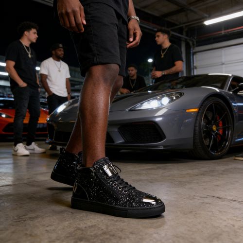 Baskets Hautes Homme Strassées