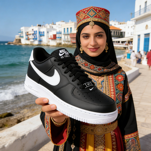 Nike Air Force 1 Low Black White Sole