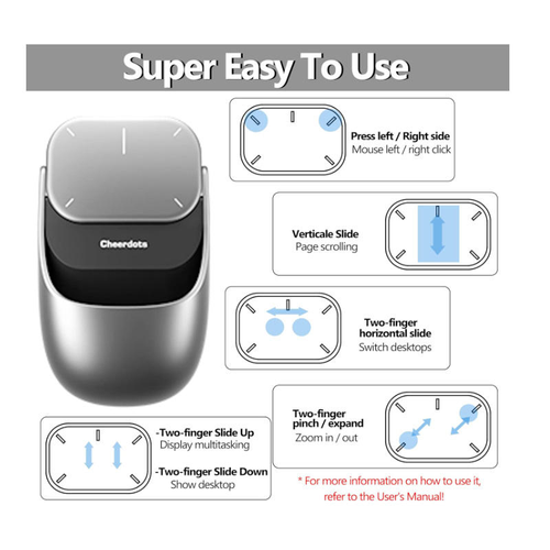 New Cheerdots 2 Blue tooth Wireless Air Mouse with Laser Point Touch Pad Compatible with PC Mac Laptop Basic Version