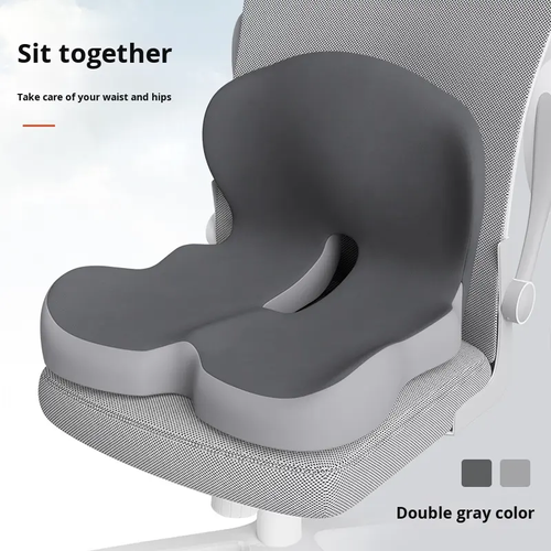 Ergonomically Designed L-shaped Integrated Office Chair Cushion, Memory Foam Car Lumbar Pillow with Lumbar Support