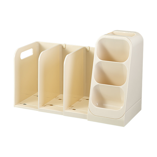 Plastic Desktop Storage Box Student Book Organizer Book Stand Large Capacity Bookshelf Pen Holder