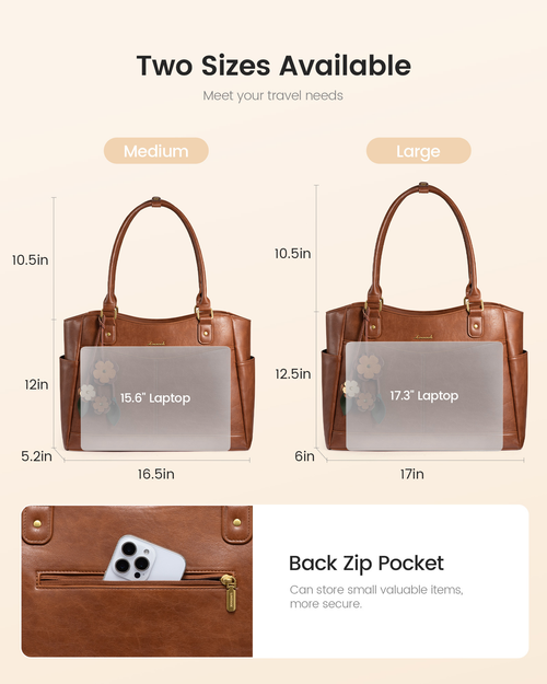 Large Laptop Tote Bag for Women Work Waterproof PU Leather Business Briefcase Office Computer Handbag Purse