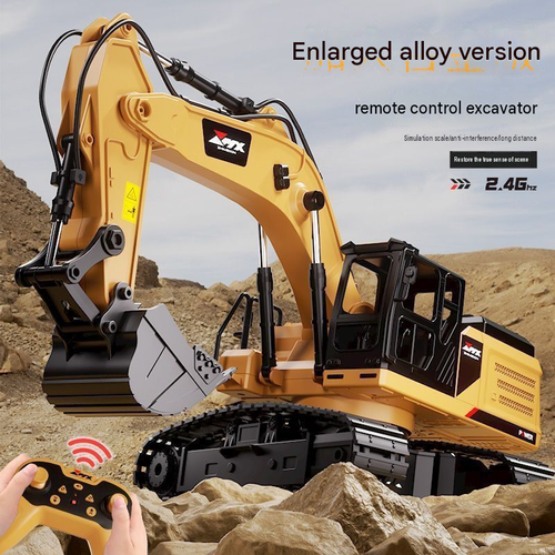 Alloy Remote Control Excavator Toy for Kids, Rechargeable Electric Engineering Vehicle, Outdoor RC Digger Car for Boys