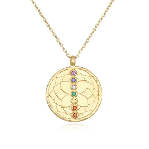 Colar de Chakra Arco-Íris em Formato de Disco