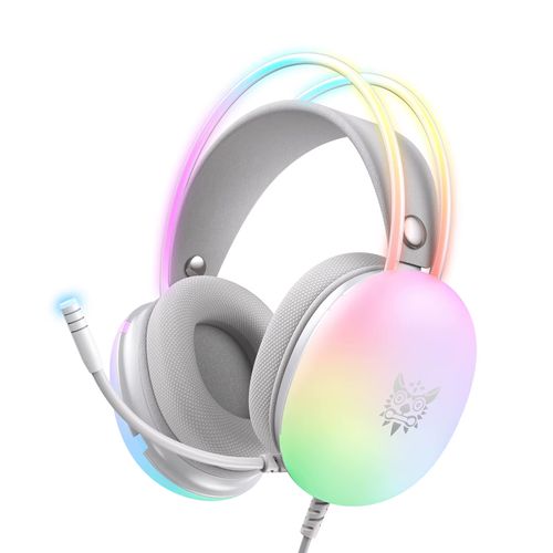 ONIKUMA X25 RGB Rainbow Lighting Gaming Headset with Microphone PC Wired Lightweight Gaming Headphones Stereo Surround Sound