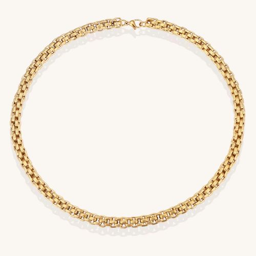 Colar masculino em camadas, plating de ouro 18k espesso