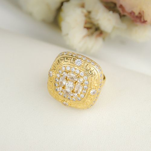 Anel de jóias masculino modernode aço inoxidável com dourado de titânio e função de beleza