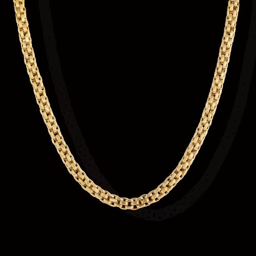 Colar masculino em camadas, plating de ouro 18k espesso