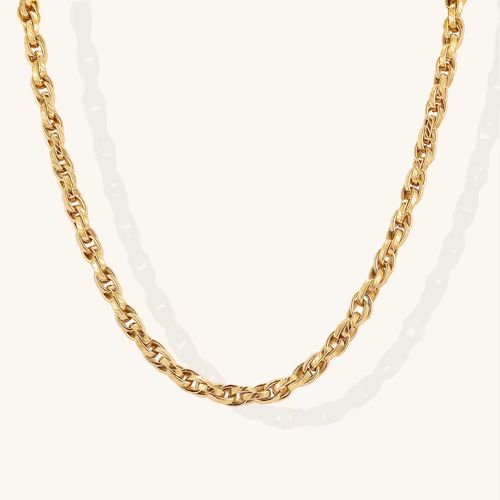 Colar masculino em camadas, plating de ouro 18k espesso