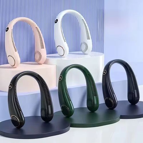 Outdoor Camping Foldable Folding Wearable Usb Charging Bladeless Small Neck Portable Rechargeable Fans