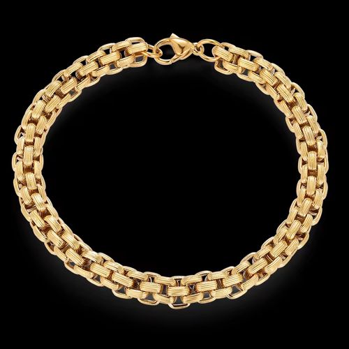 Colar masculino em camadas, plating de ouro 18k espesso