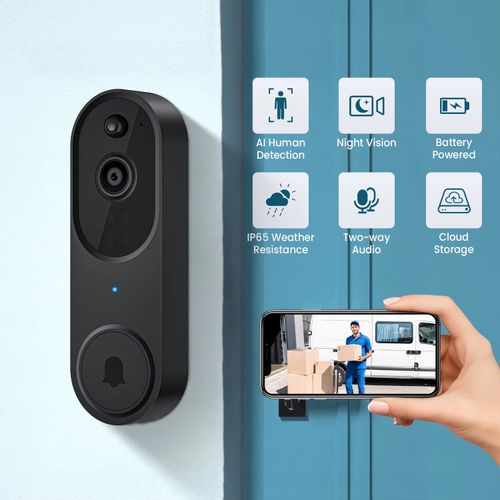 Smart 1080P Door Bell High-Definition Camera Anti-Theft Door Bell with IR for Home Office Hotel Wireless WIFI video doorbell