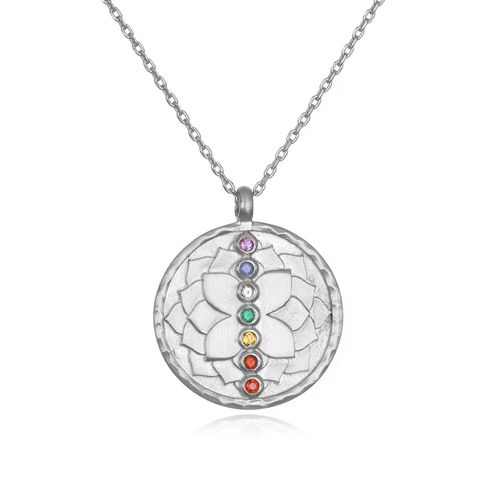 Colar de Chakra Arco-Íris em Formato de Disco