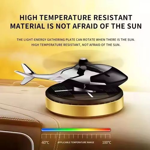 Solar-Powered Rotating Helicopter Perfume for Car Interiors - Essential Oil Fragrance, Solar-Powered Aircraft Air Freshener for Cars