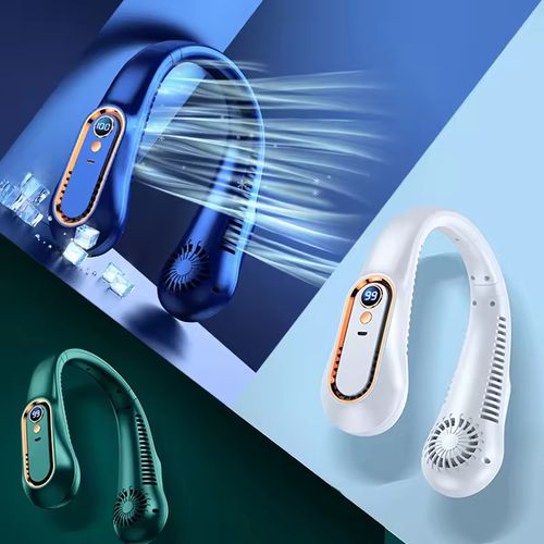 Outdoor Camping Foldable Folding Wearable Usb Charging Bladeless Small Neck Portable Rechargeable Fans