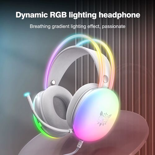 ONIKUMA X25 RGB Rainbow Lighting Gaming Headset with Microphone PC Wired Lightweight Gaming Headphones Stereo Surround Sound