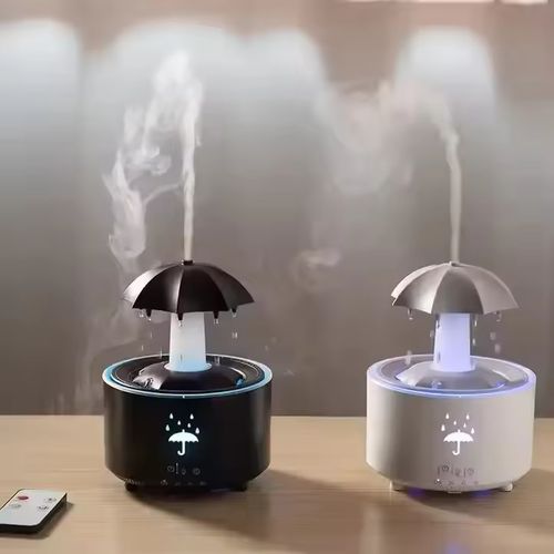 New Design Rotating Umbrella Water Drops Essential Oils Diffusers Aromatherapy Humidifier Colorful LED Night Light