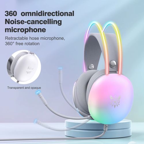ONIKUMA X25 RGB Rainbow Lighting Gaming Headset with Microphone PC Wired Lightweight Gaming Headphones Stereo Surround Sound