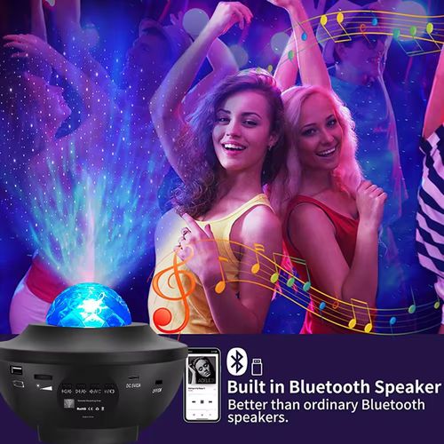 Starry Sky Projector Light USB BT Music Speaker Star Water Ripple Laser Light Smart LED Night Light