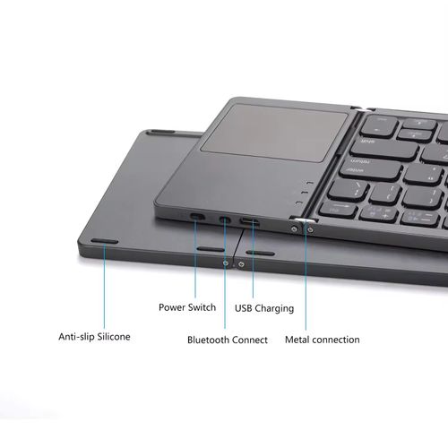 ⌨️Fam! Wireless foldable keyboard—3 levels! 📱 Works with iPad, iOS, tablets. Dropshipping, easy to carry! Grab now! ✨